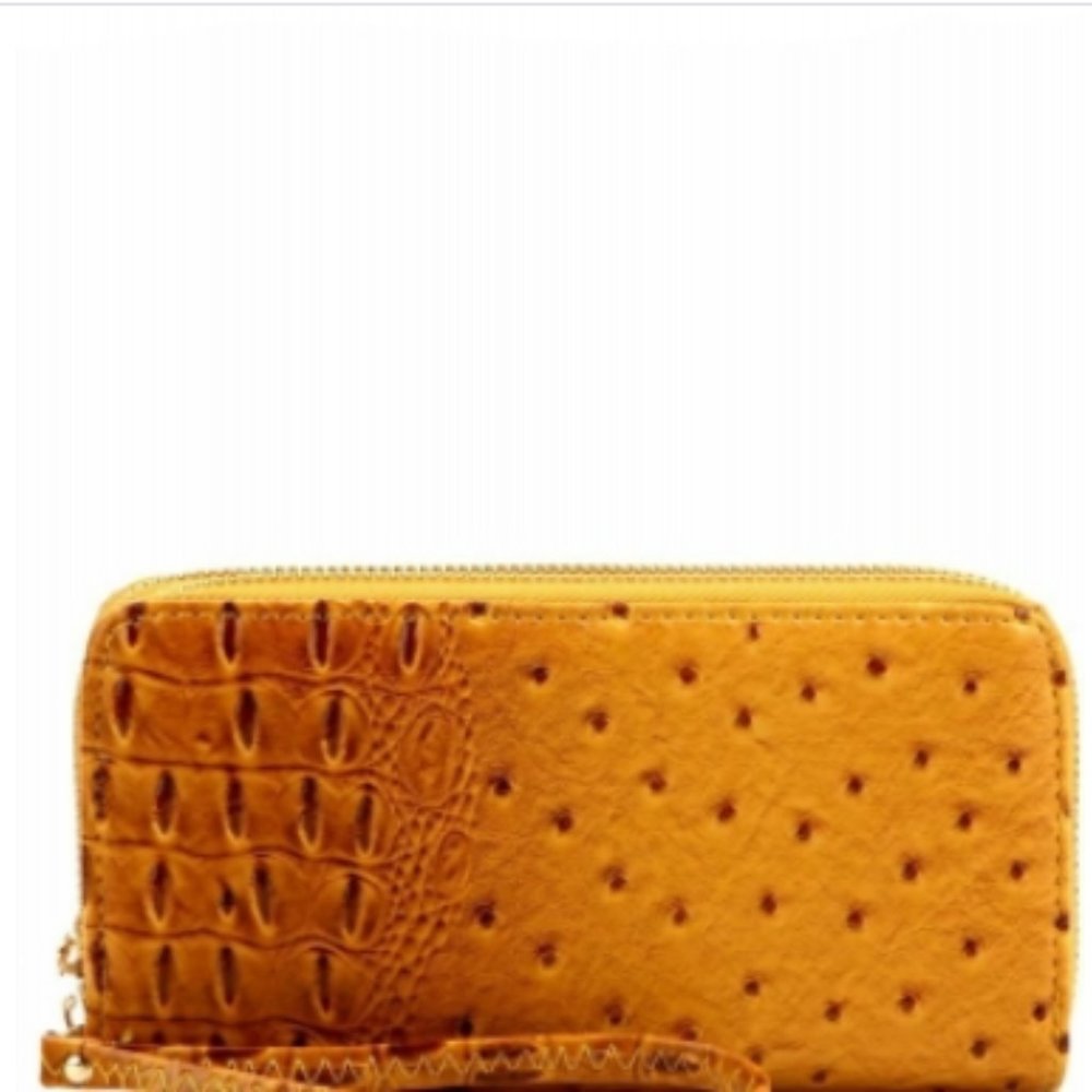 NEW - Mustard Ostrich Wallet